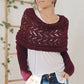 Long autumn and winter shawls, knitted scarves, and hollowed-out extended double-sleeved shawls for outerwear
